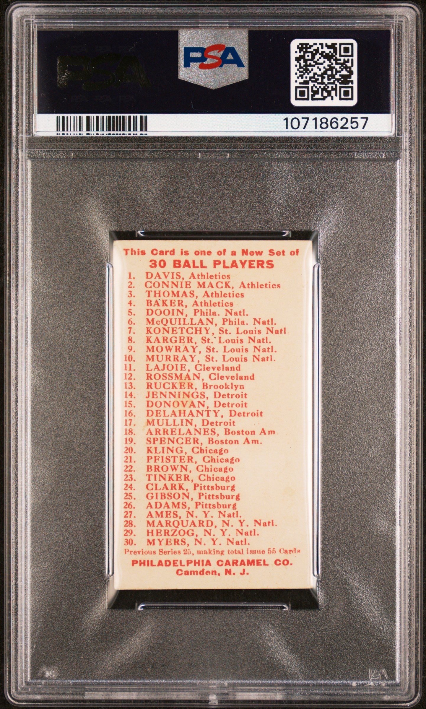 1910 E96 Philadelphia Caramel Nap Lajoie PSA 4