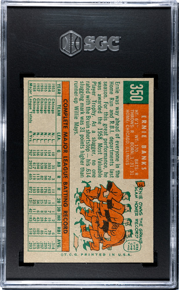 1959 Topps Ernie Banks #350 SGC 8