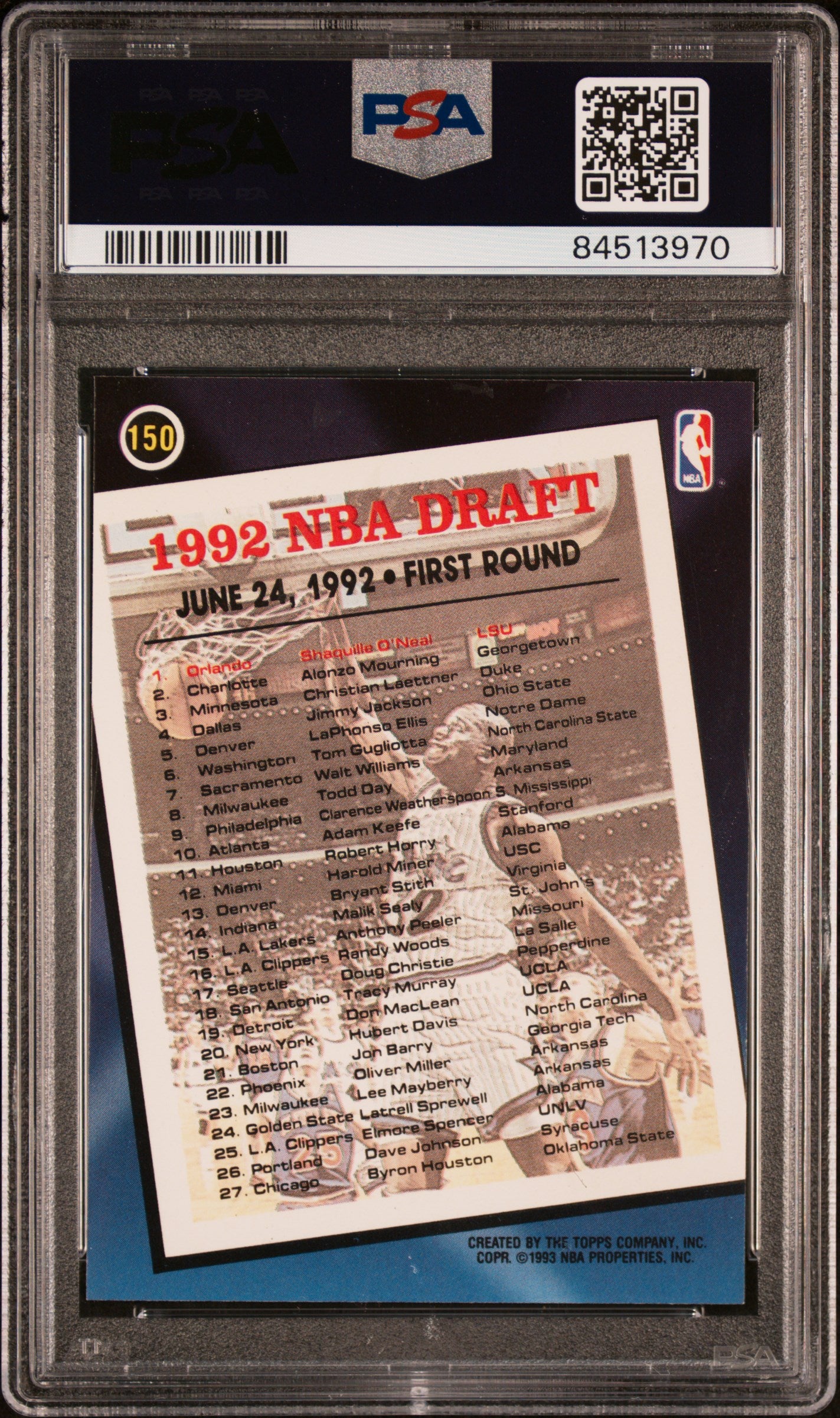 1992 Topps Archives Shaquille O'Neal #150 Gold PSA A Auto 10