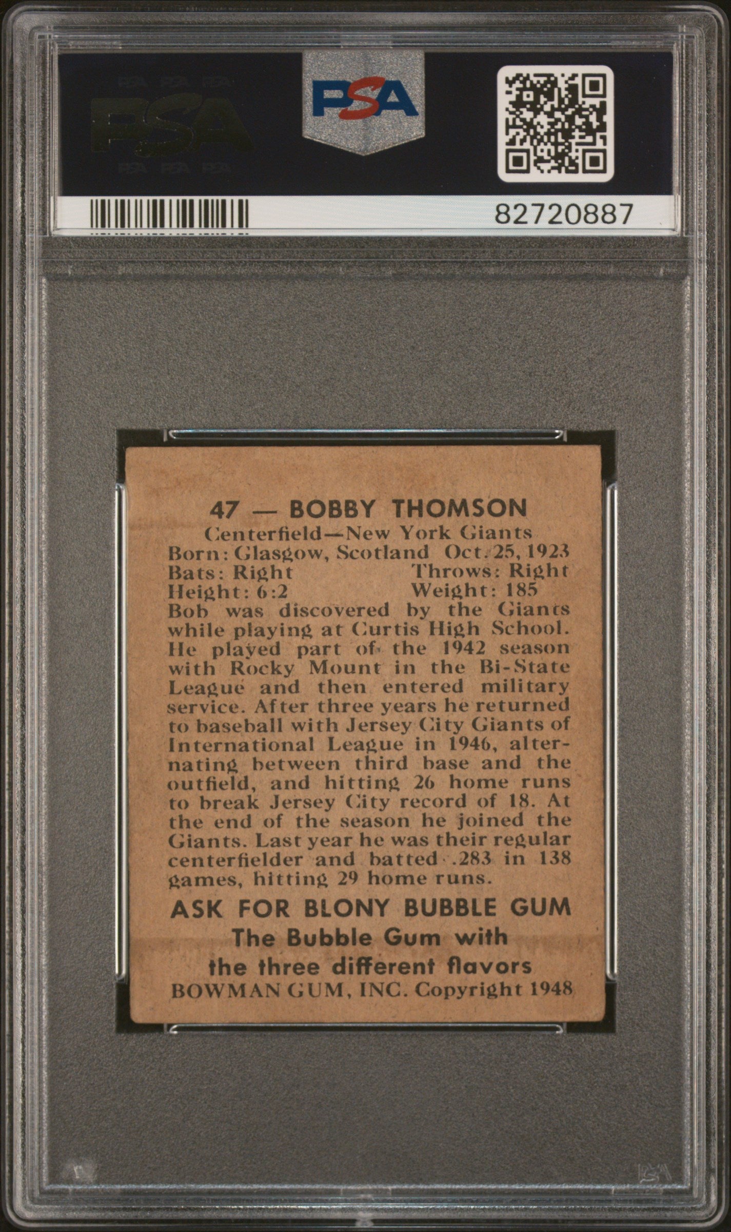1948 Bowman Bobby Thomson #47 PSA 4