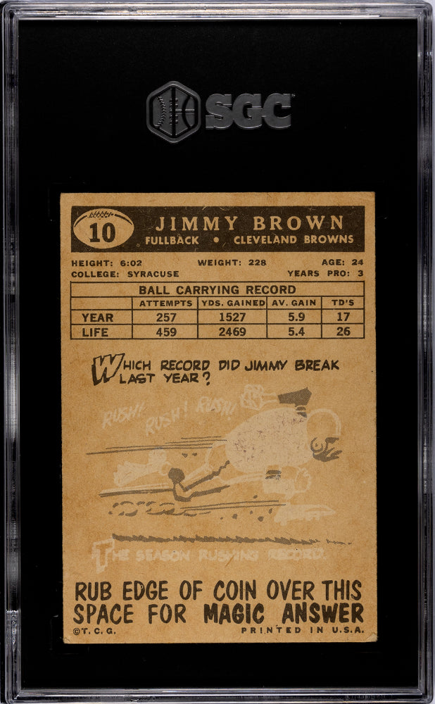 1959 Topps Jimmy Brown #10 SGC 4.5