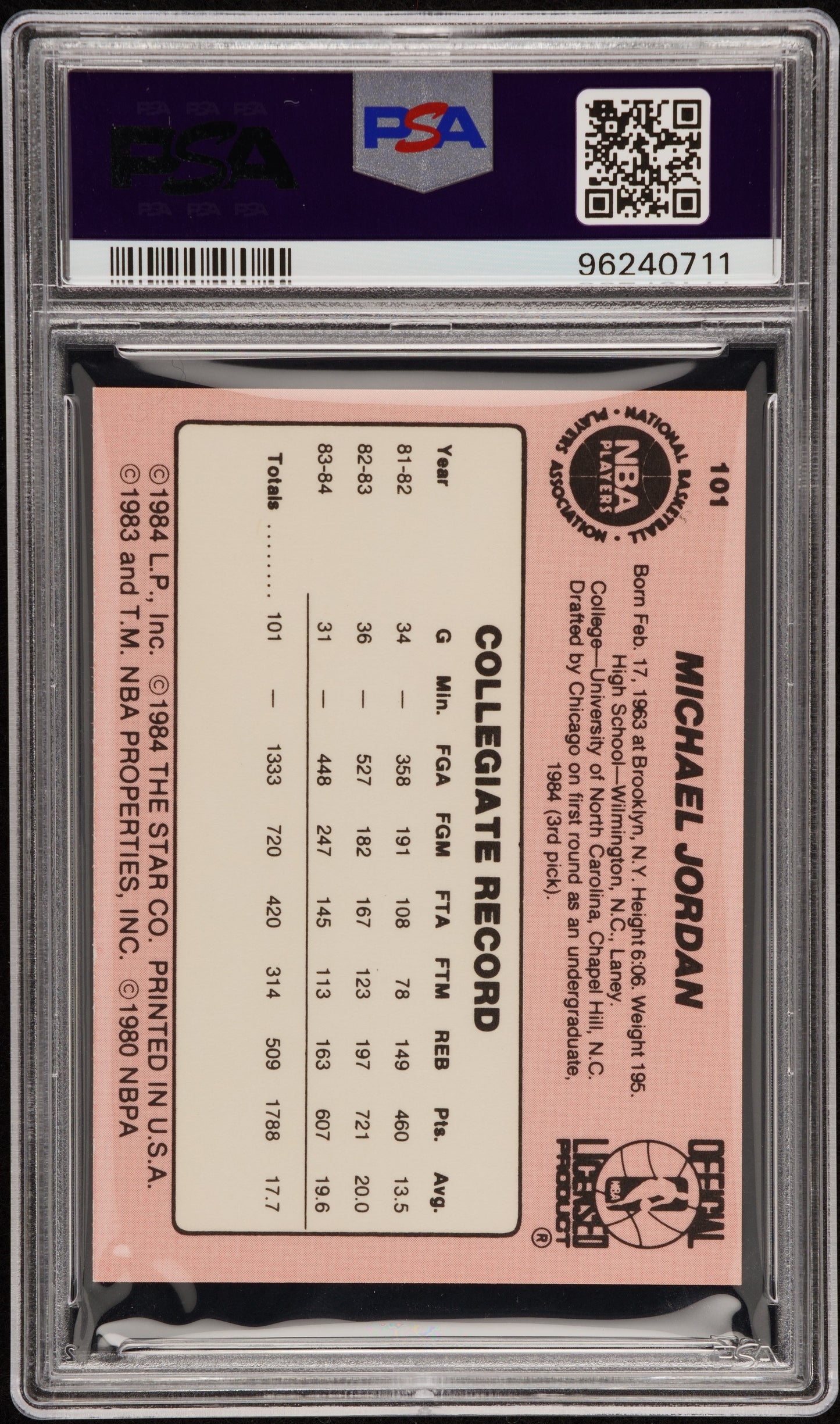 1984 Star Michael Jordan #101 PSA 6.5