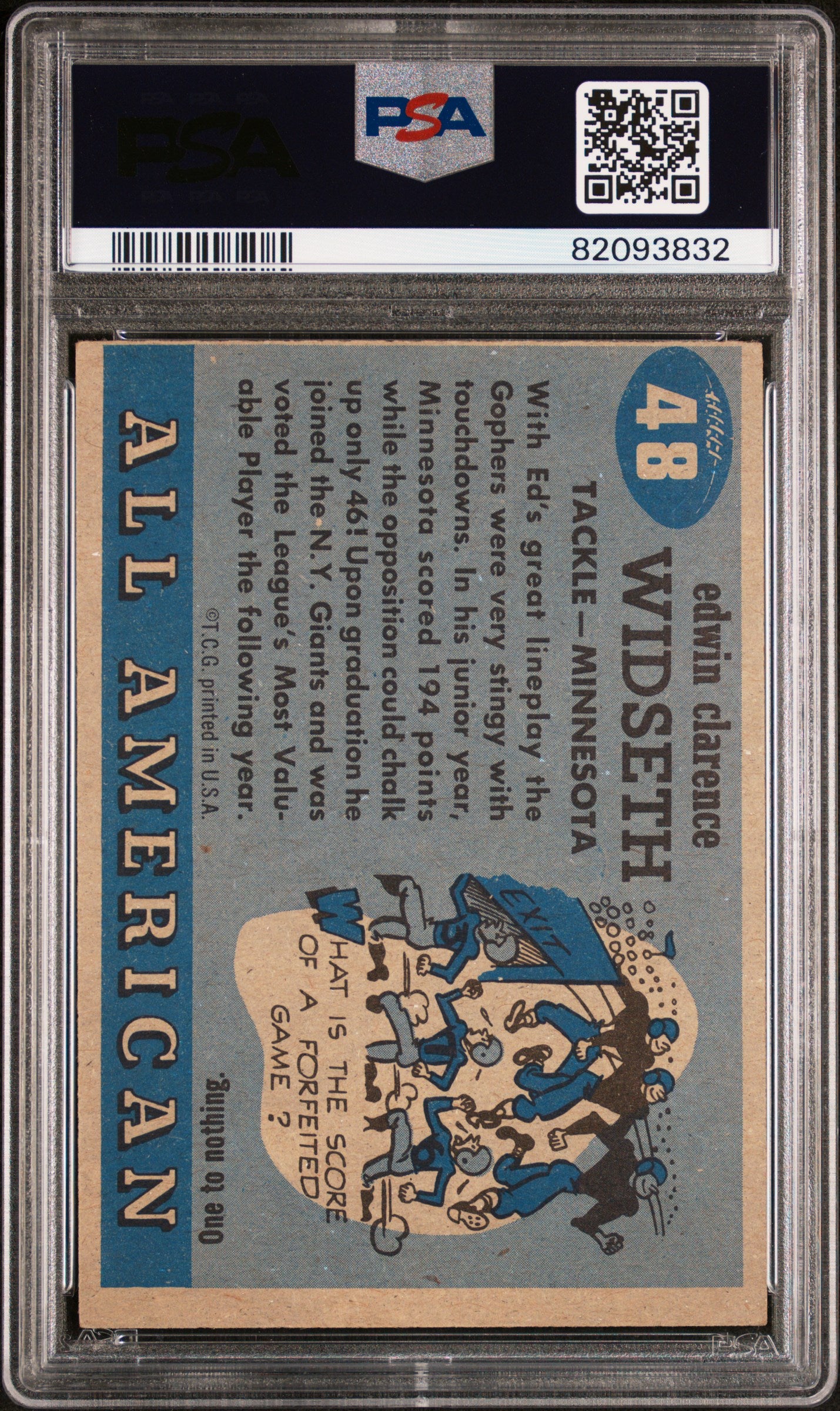 1955 Topps All-Amer. Ed Widseth #48 PSA A Auto A