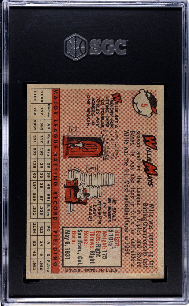1958 Topps Willie Mays #5 SGC A