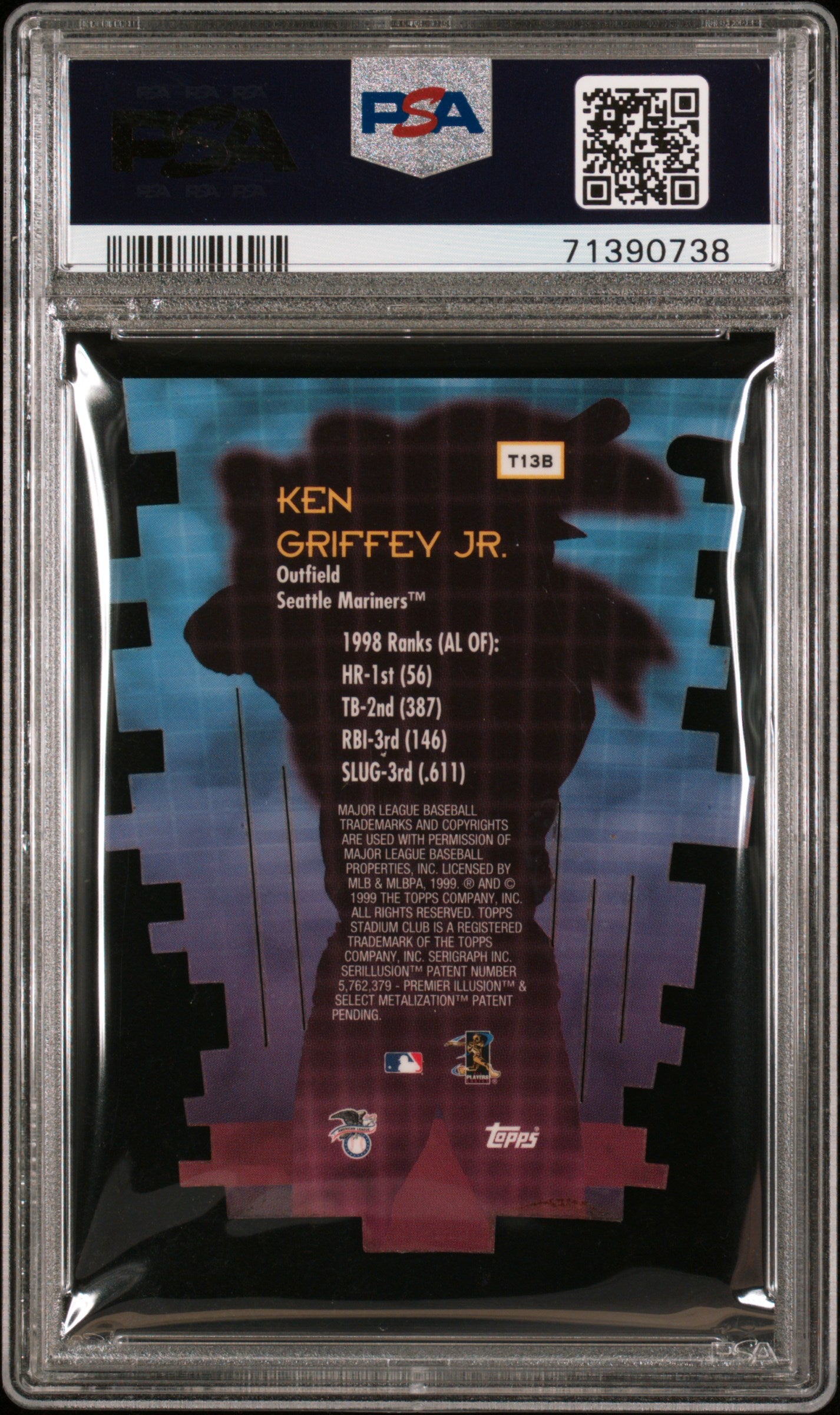1999 Stadium Club Triumvirate Ken Griffey JR. #T13B Luminous PSA 6