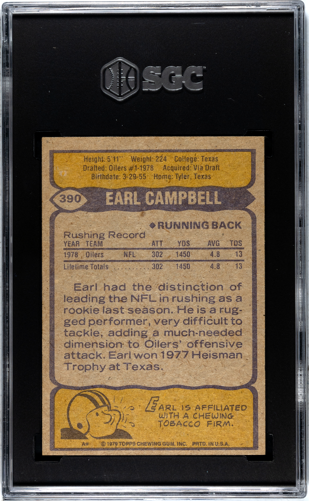 1979 Topps Earl Campbell #390 SGC 7