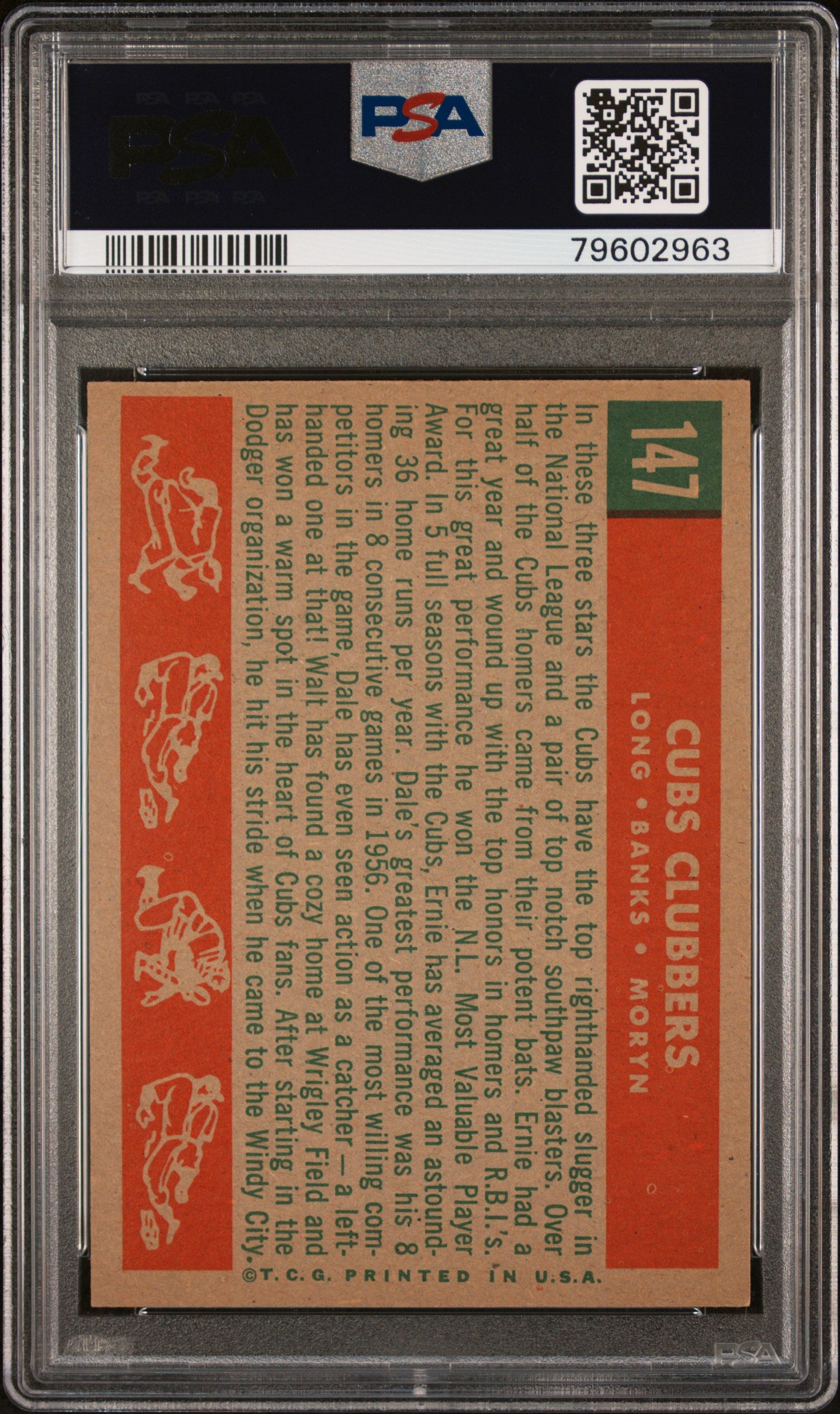 1959 Topps Cubs' Clubbers #147 Long Banks Moryn PSA 8