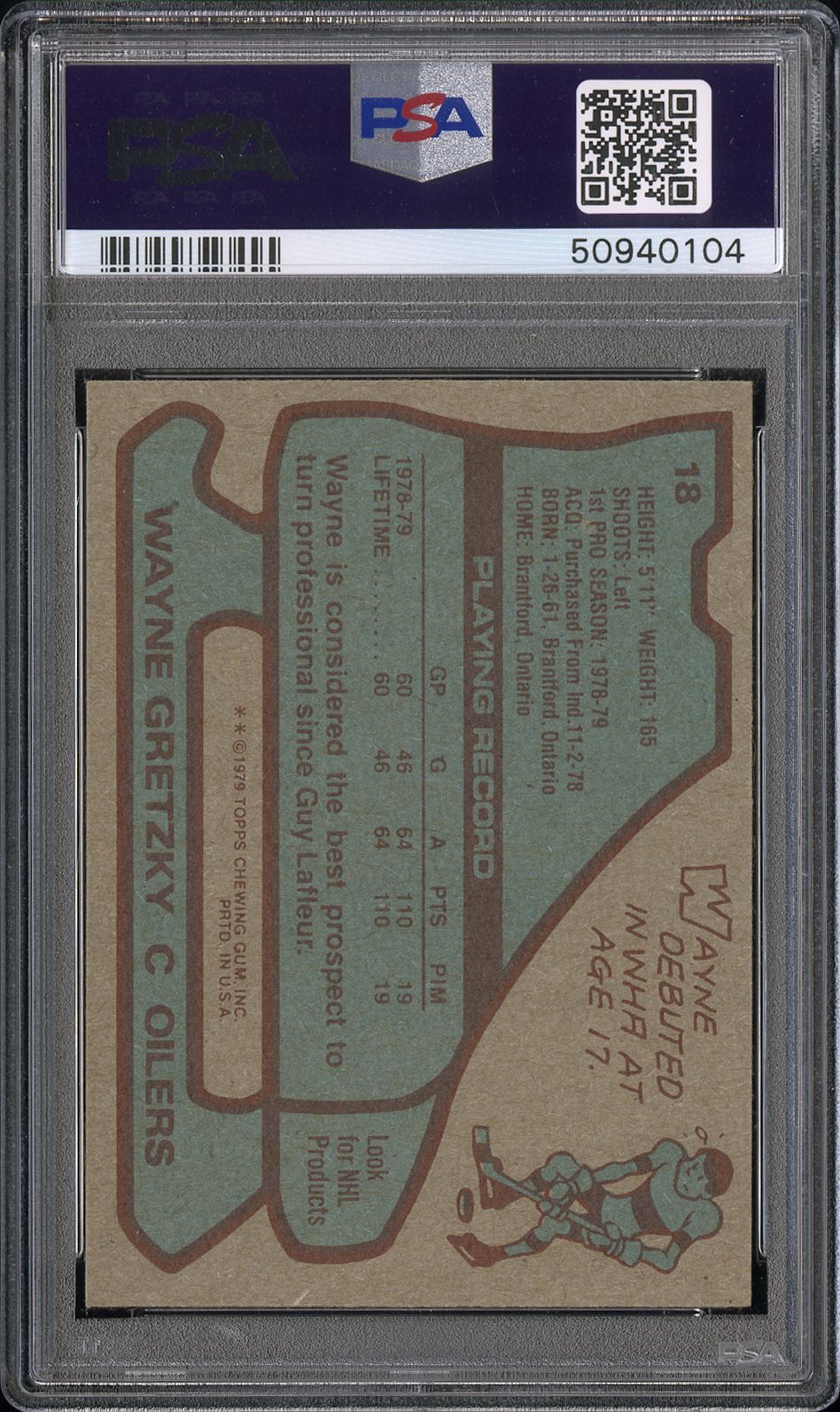1979 Topps Wayne Gretzky #18 PSA 7