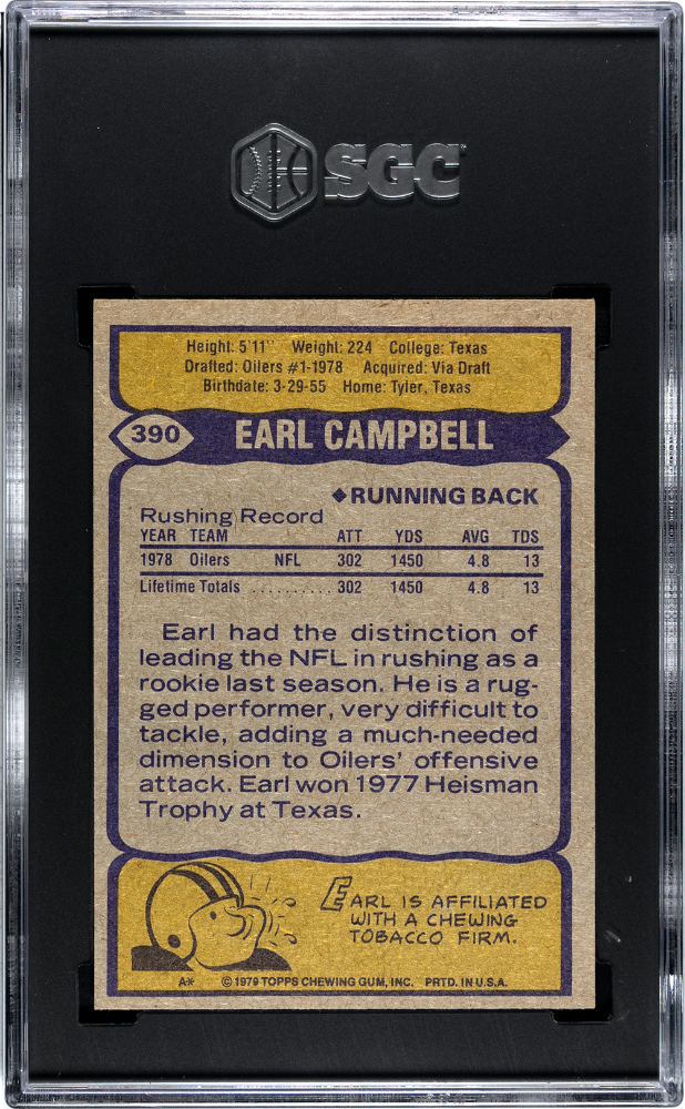 1979 Topps Earl Campbell #390 SGC 7