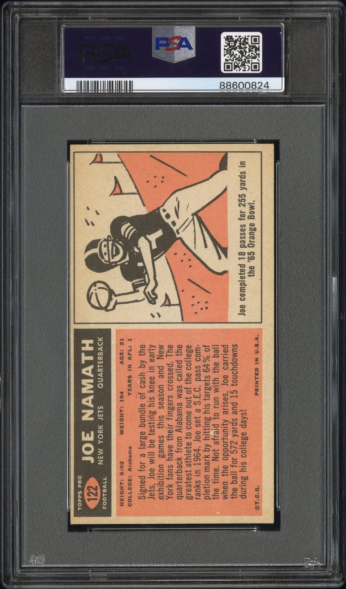 1965 Topps Joe Namath #122 PSA 6