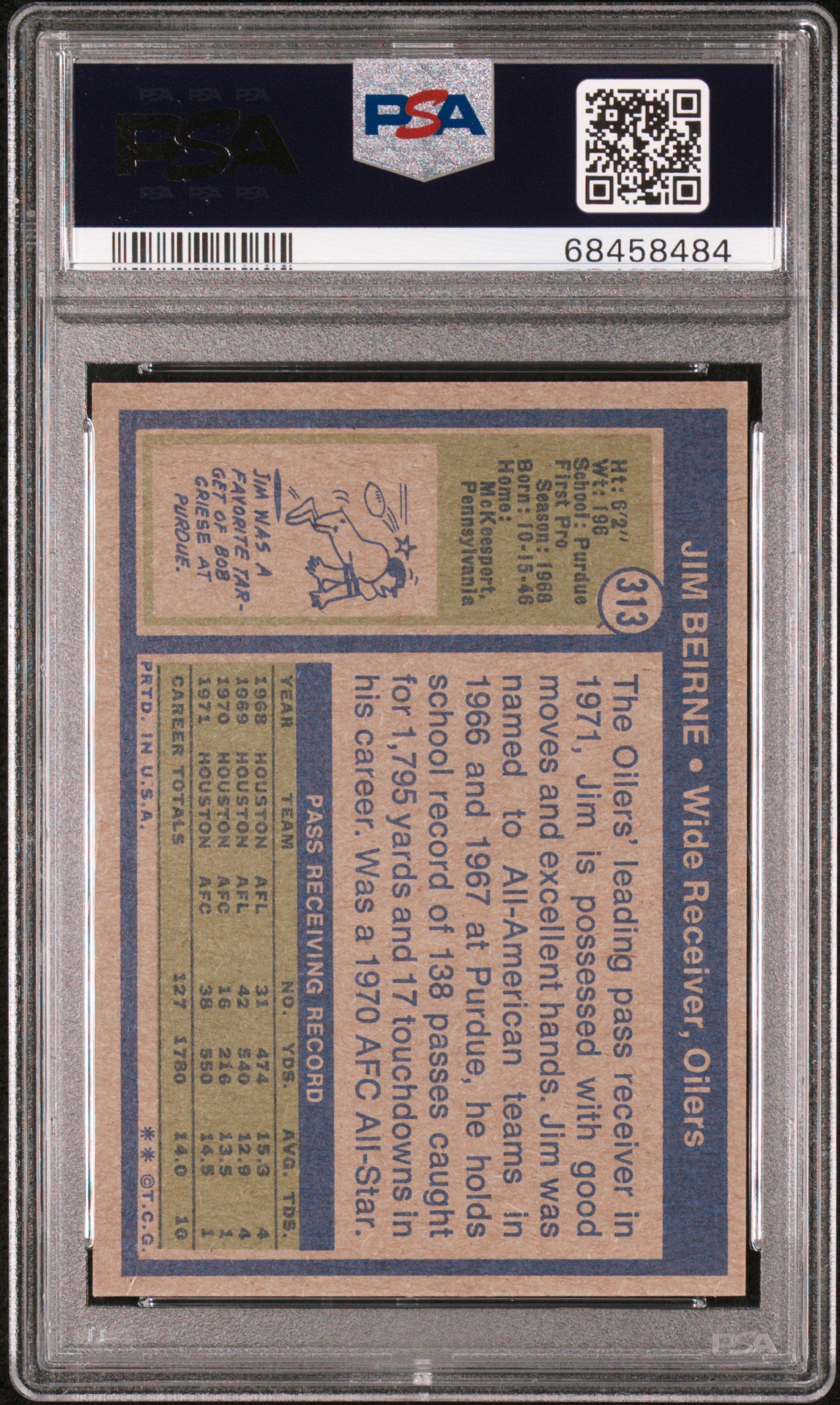 1972 Topps Jim Beirne #313 PSA 9