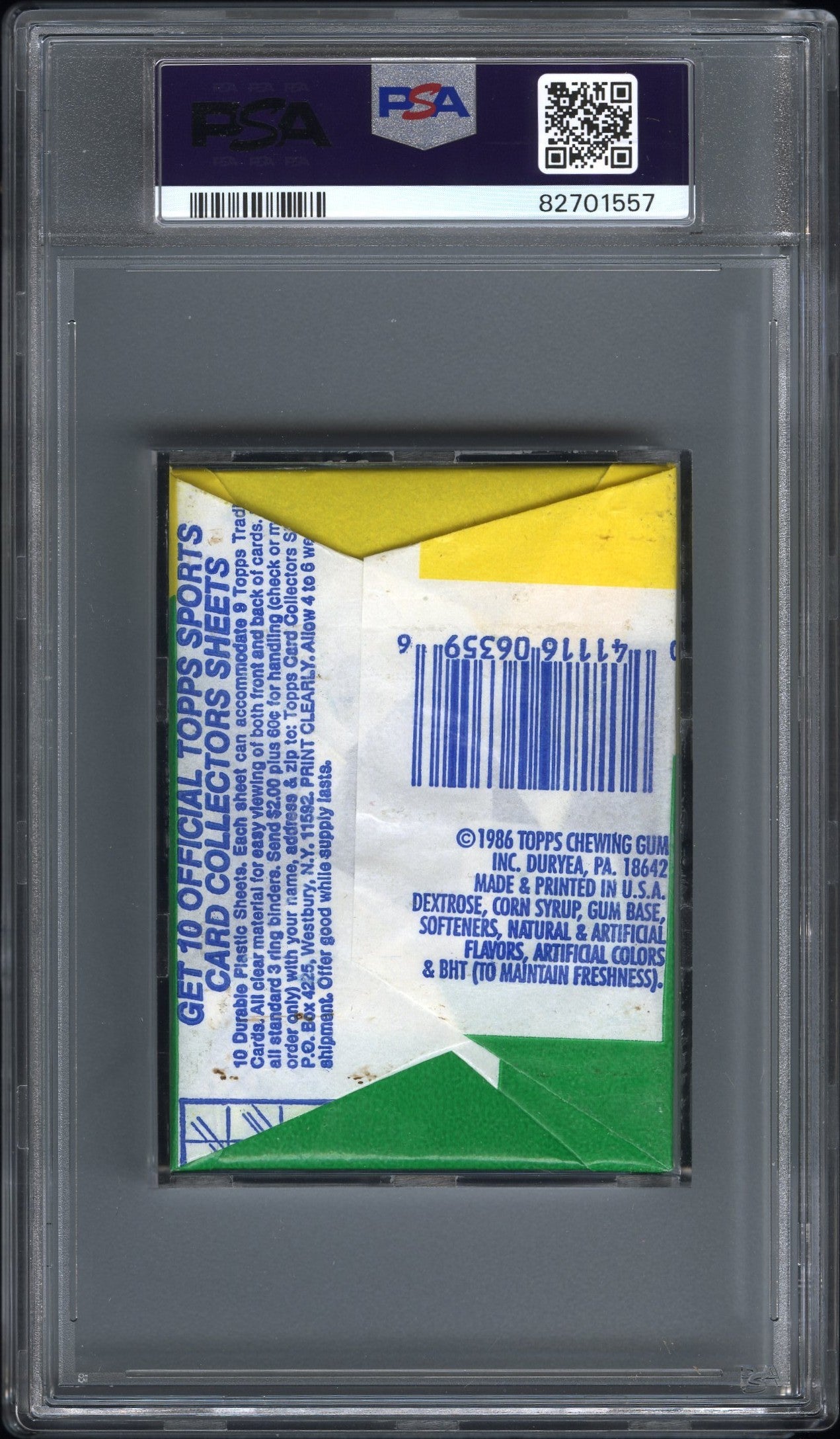 1986 Topps Football Wax Pack Wax Pack PSA 8