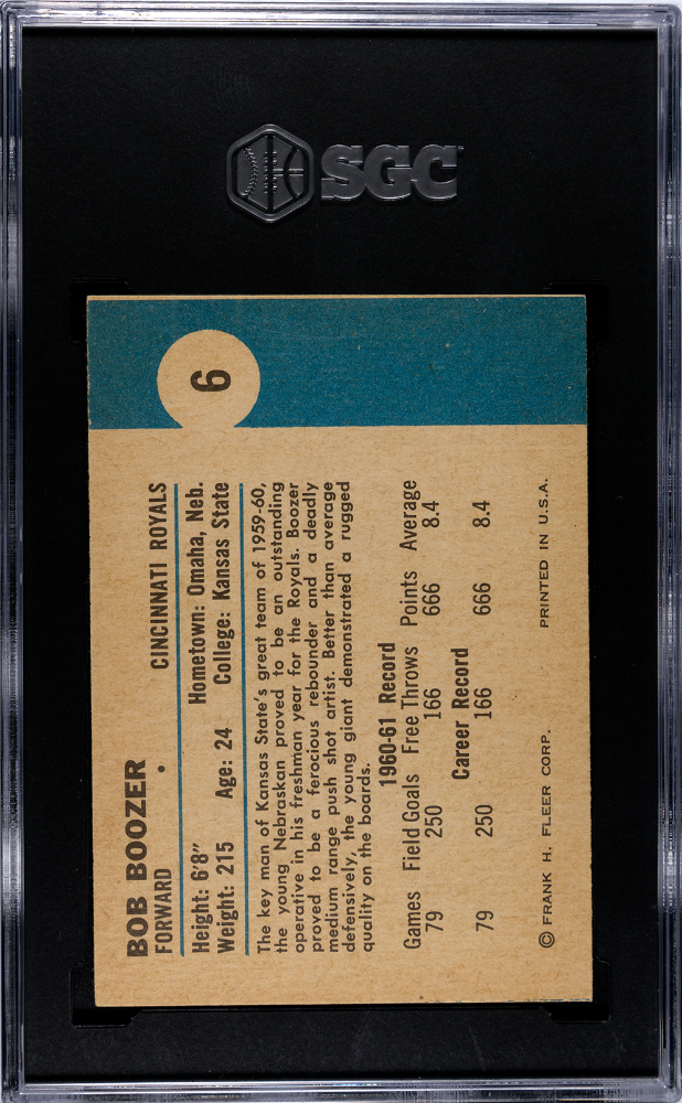 1961 Fleer Bob Boozer #6 SGC 5