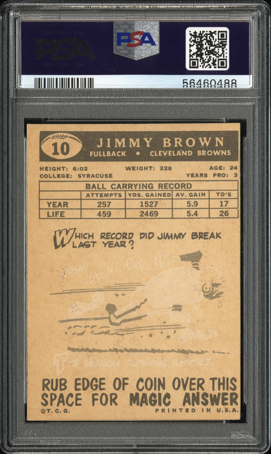 1959 Topps Jim Brown #10 PSA 4