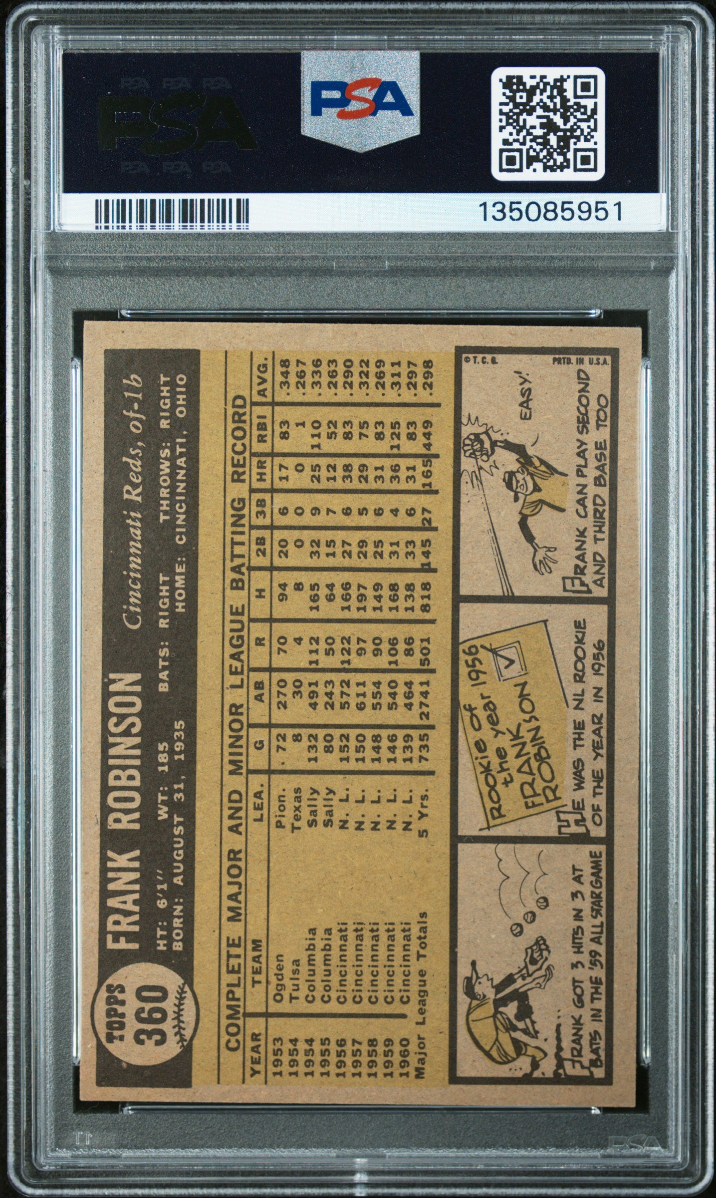 1961 Topps Frank Robinson #360 PSA 8
