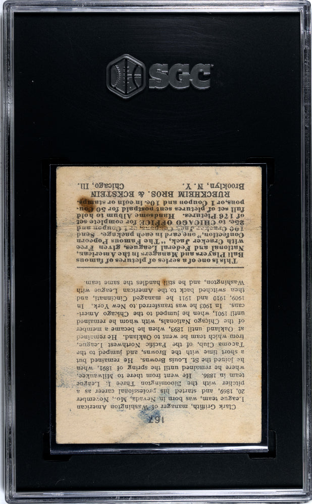 1915 Cracker Jack Clark Griffith #167 SGC 2