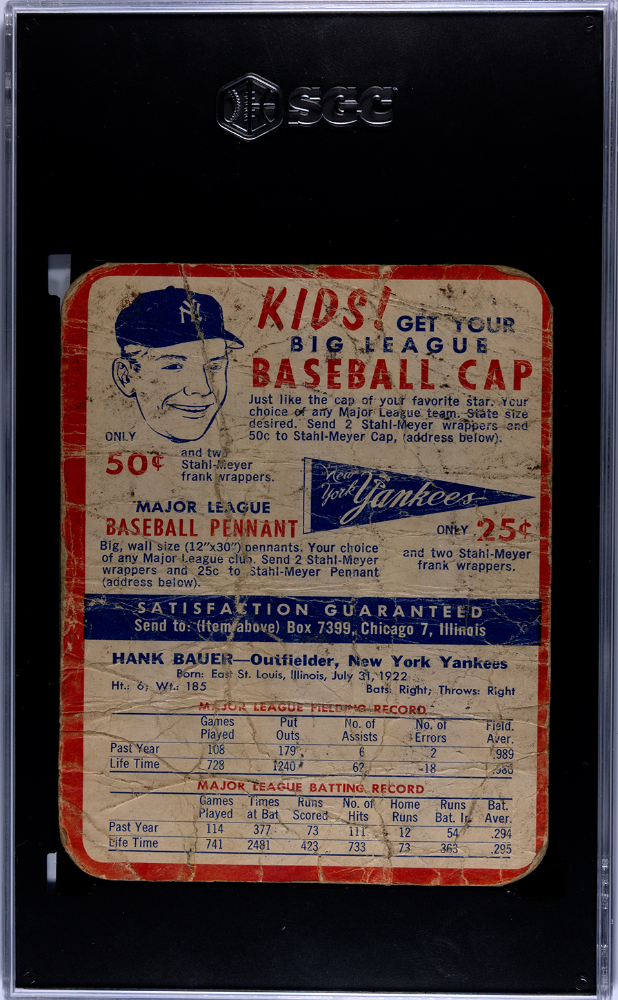 1955 Stahl-Meyer Franks Hank Bauer SGC 1