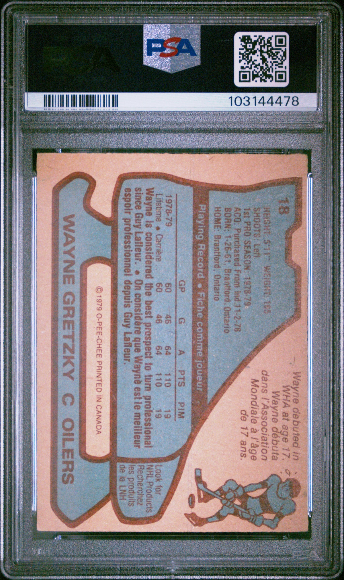 1979 O-Pee-Chee Wayne Gretzky #18 PSA 6
