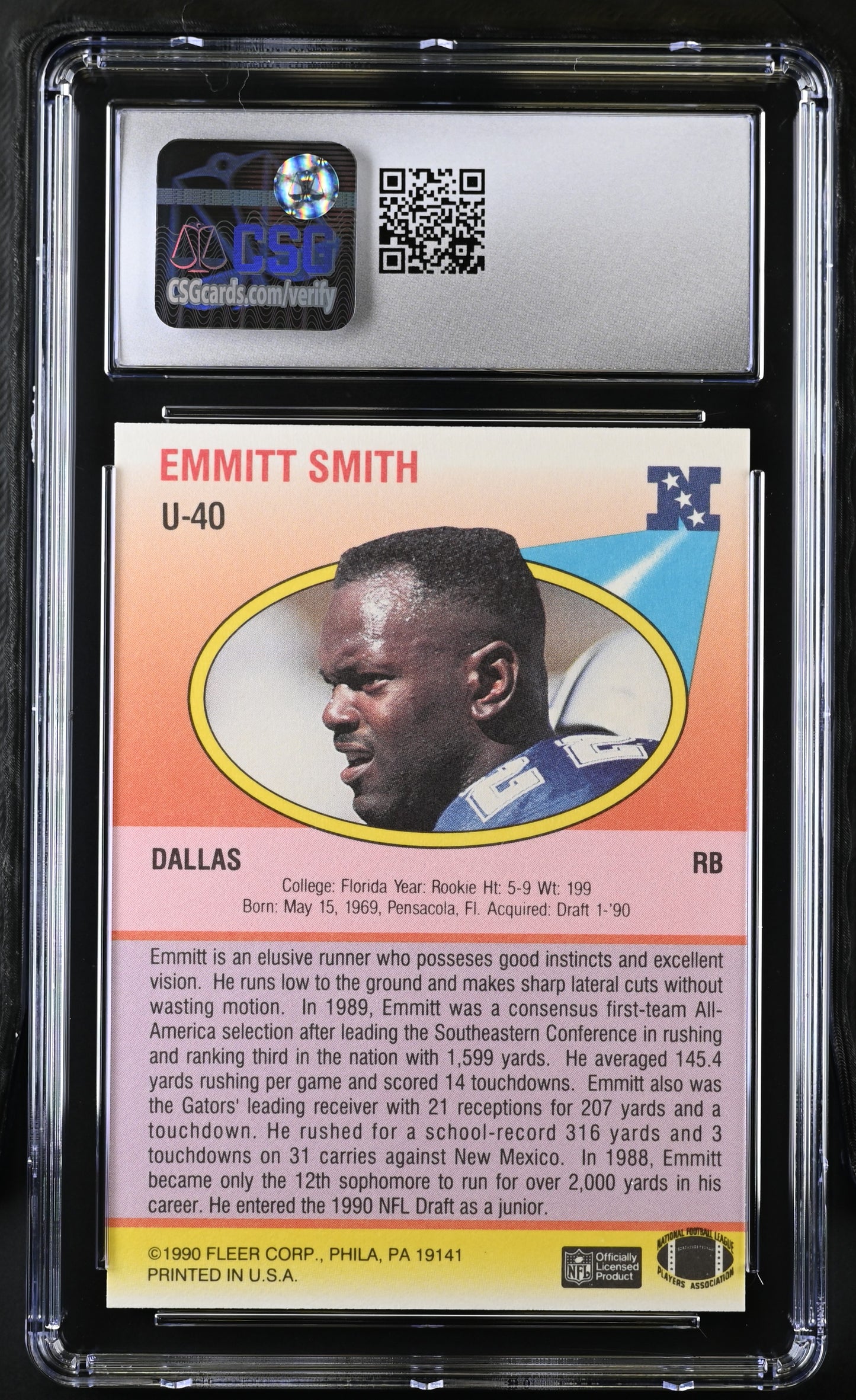 1990 Fleer Update Emmitt Smith #U-40 CGC 9.5