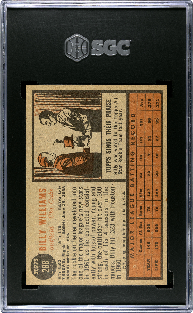 1962 Topps Billy Williams #288 SGC 7