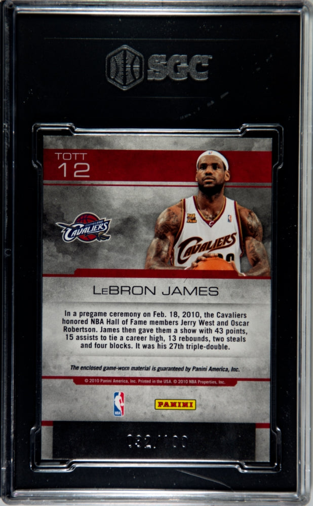 2009 Panini Absolute Memorabilia LeBron James Tools Of The Trade Mat Blue SGC 9