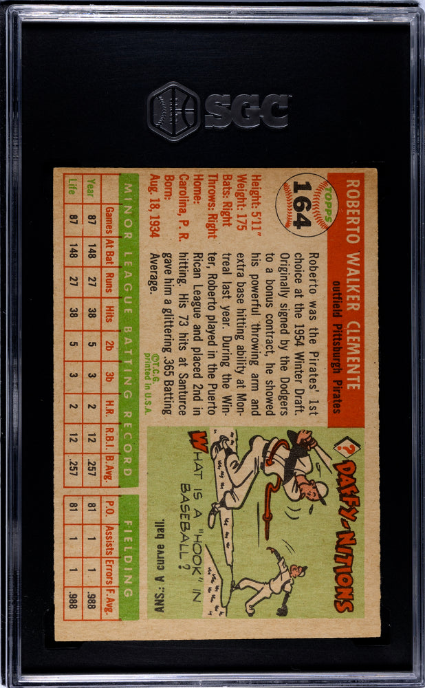 1955 Topps Roberto Clemente #164 SGC 4