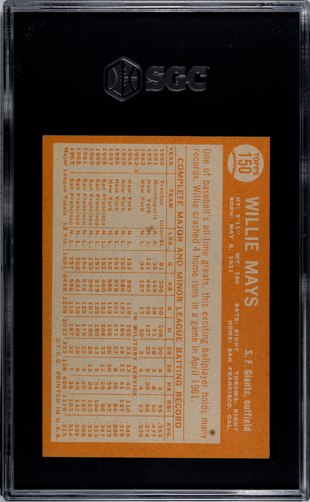 1964 Topps Willie Mays #150 SGC 6.5