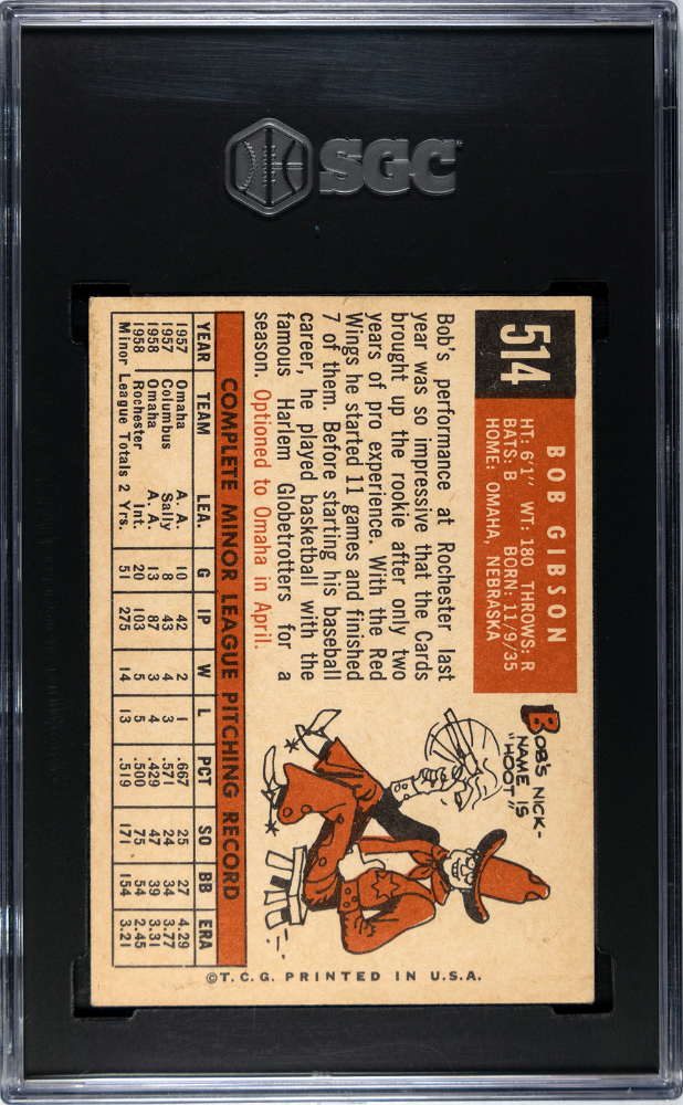 1959 Topps Bob Gibson #514 SGC 7