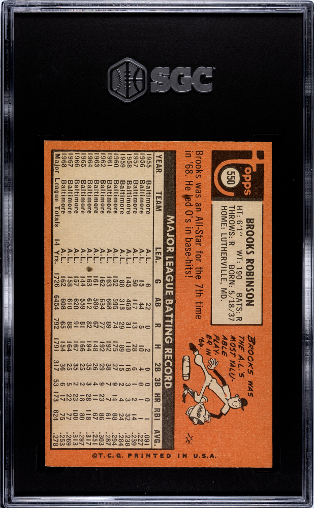 1969 Topps Brooks Robinson #550 SGC 7