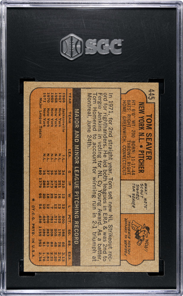 1972 Topps Tom Seaver #445 SGC 7