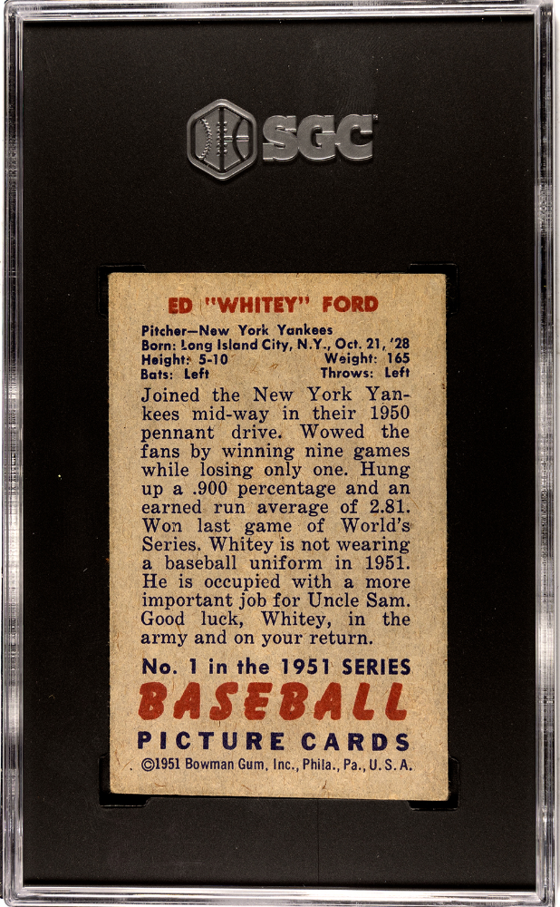 1951 Bowman Whitey Ford #1 SGC 4