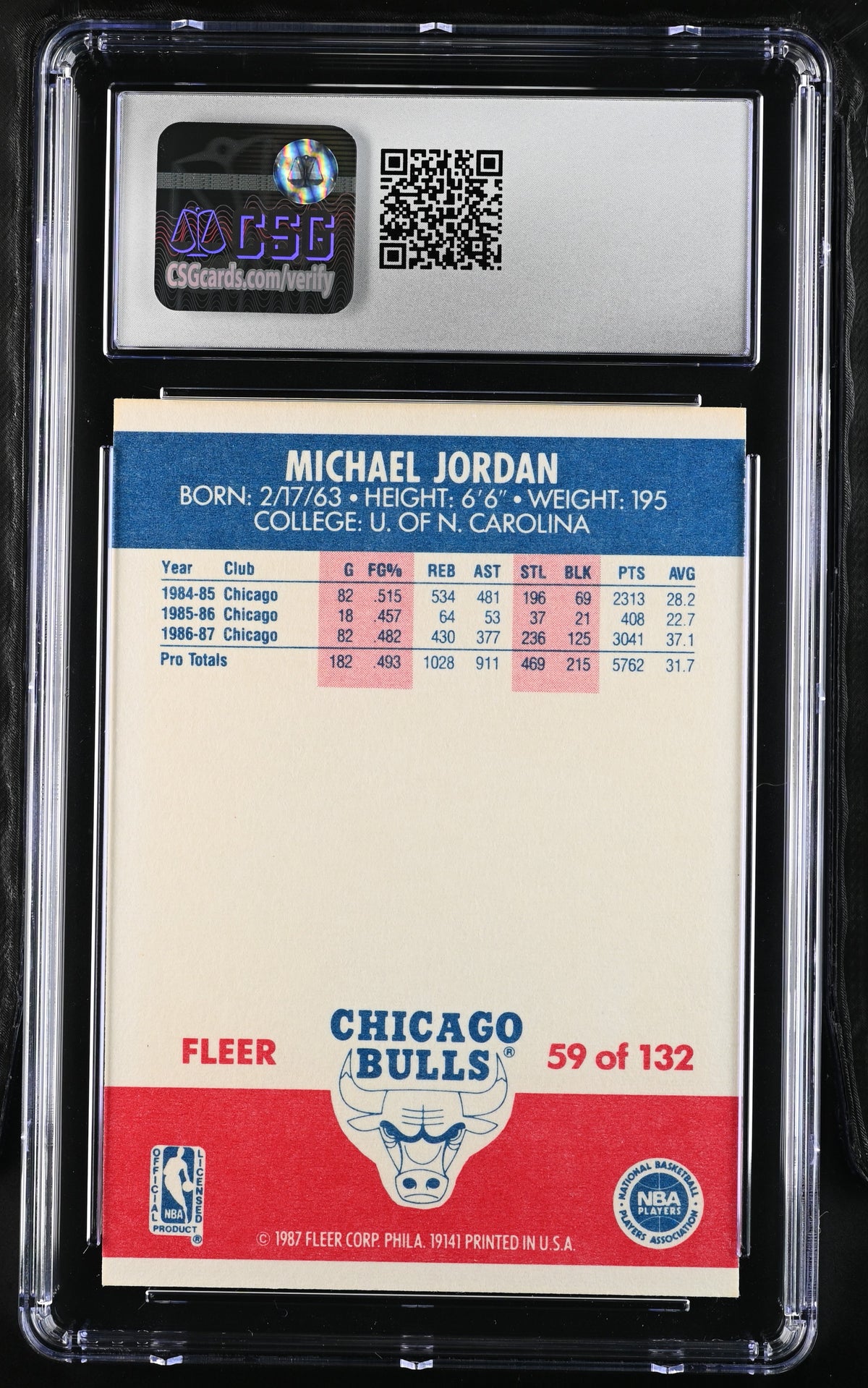 1987-88 Fleer Michael Jordan #59 CGC 9