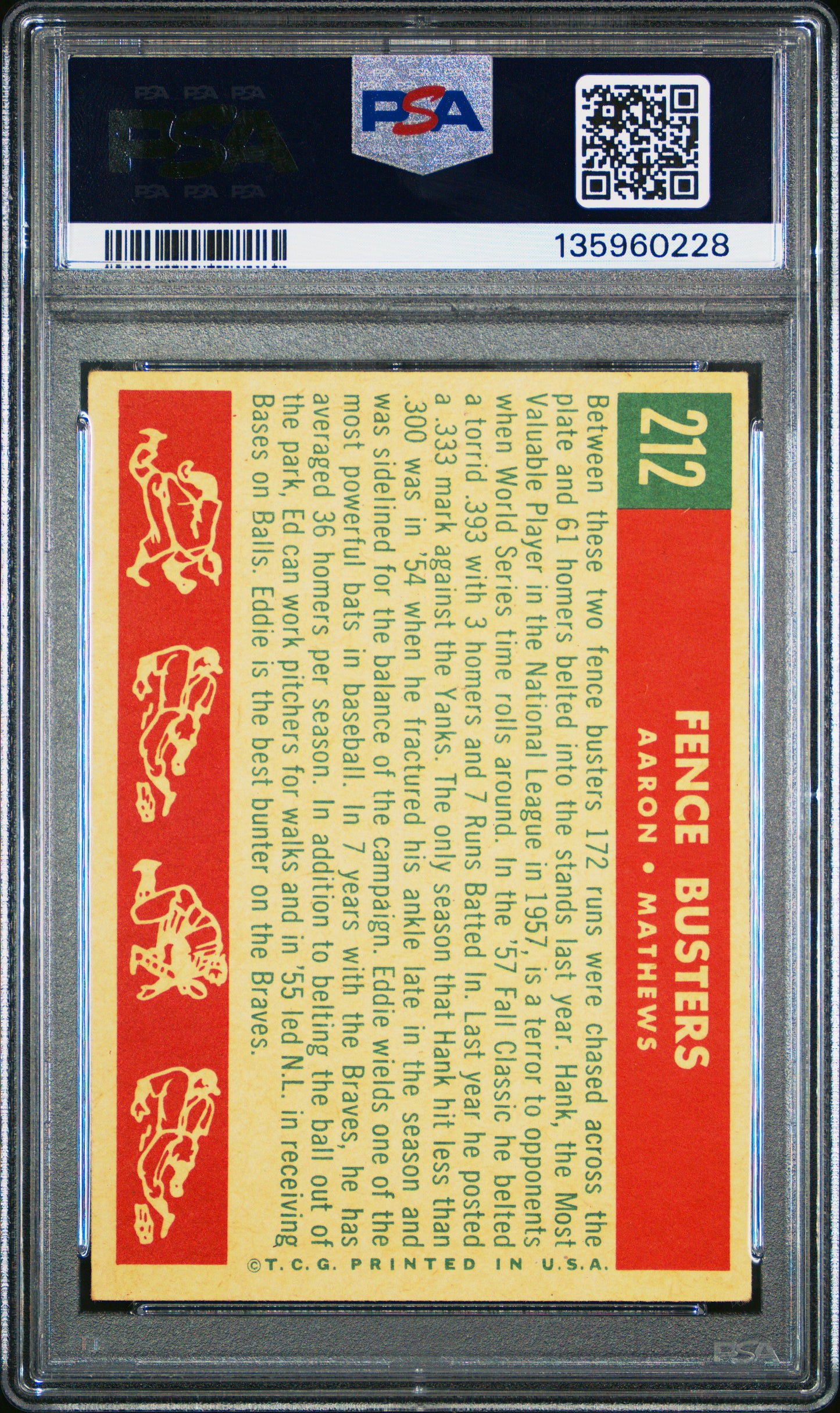 1959 Topps Fence Busters #212 White Back PSA 5