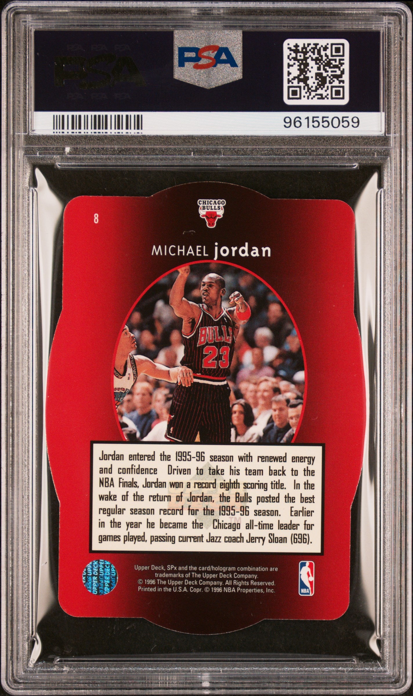 1996 SPX Michael Jordan #8 Gold PSA 10