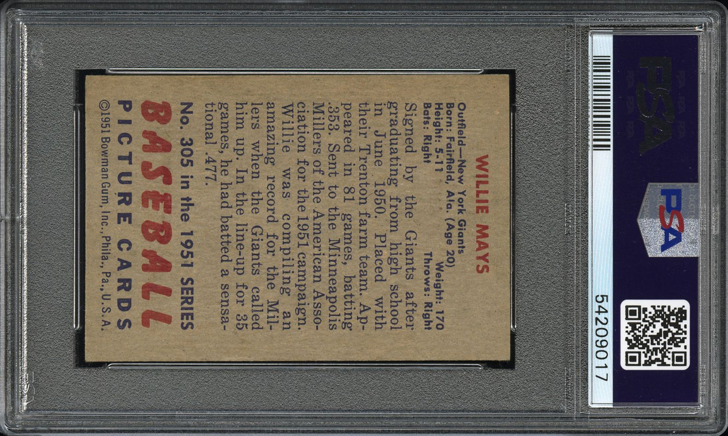 1951 Bowman Willie Mays #305 PSA 5