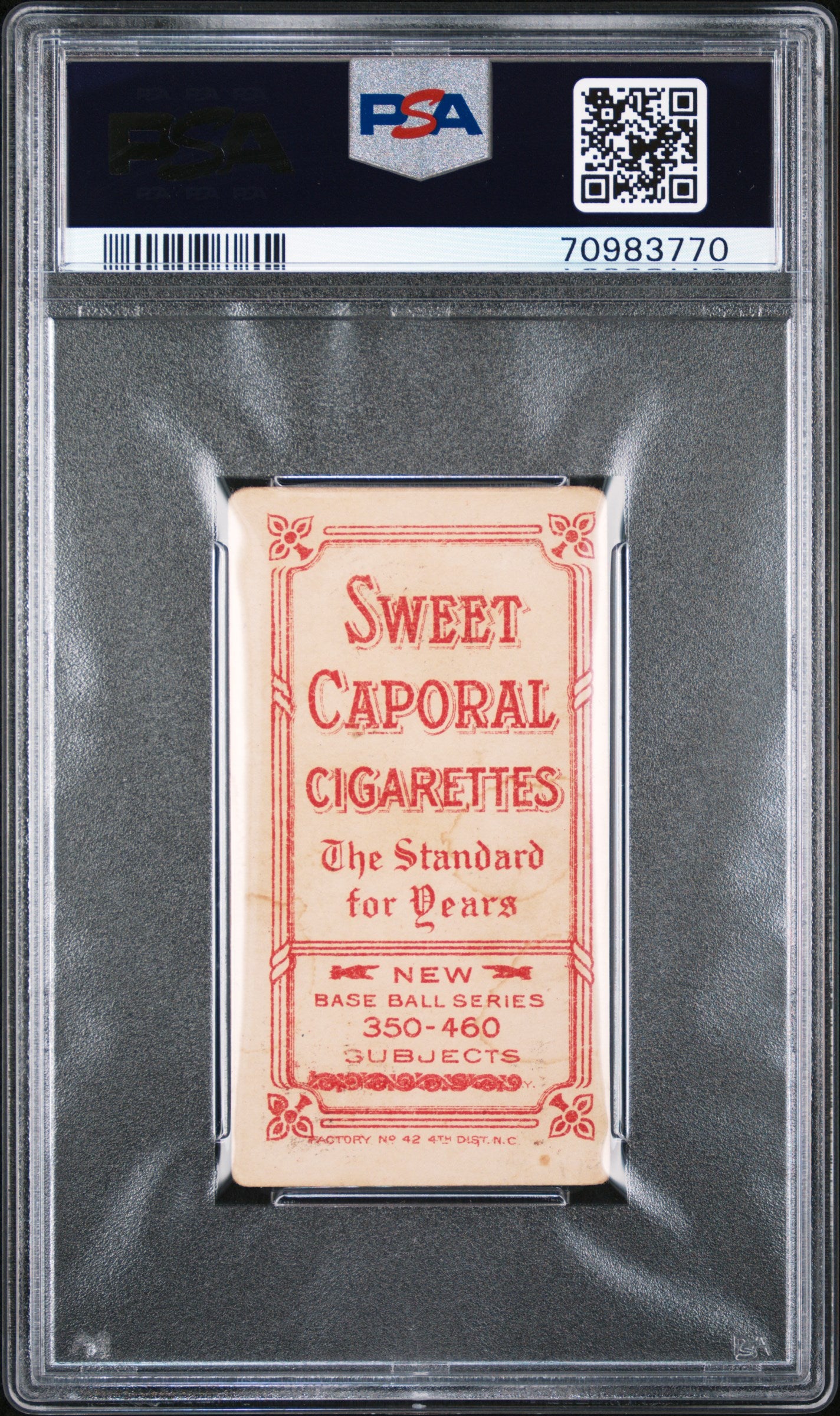 1909-11 T206 Sweet Caporal 350-460/42 Kid Elberfeld Wash. , Fielding PSA 3 MK