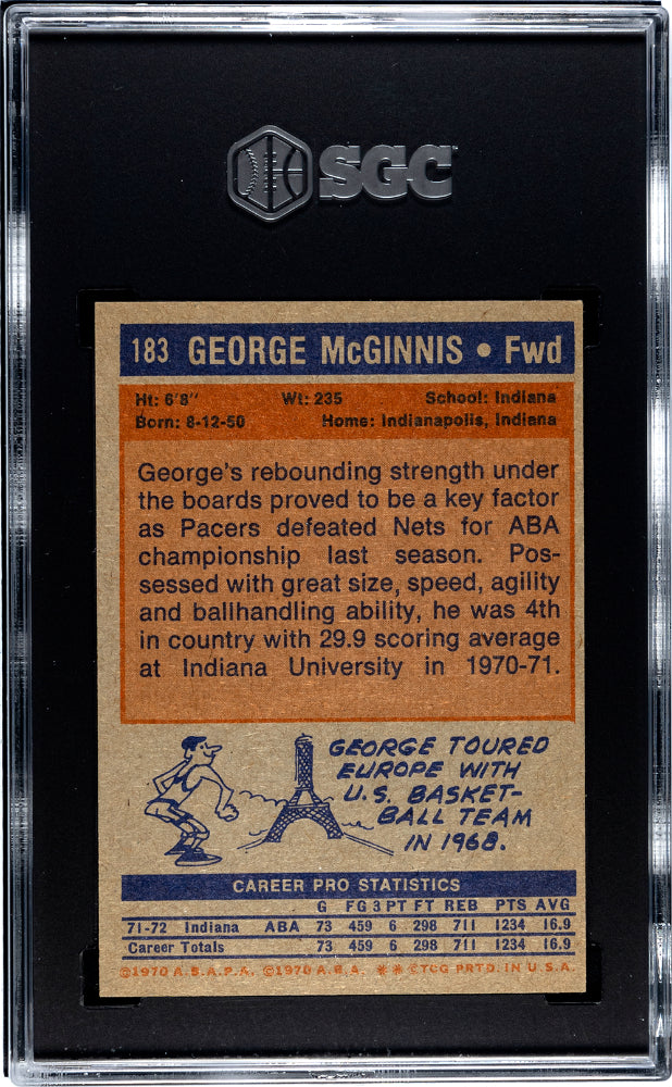 1972 Topps George Mcginnis #183 SGC 9
