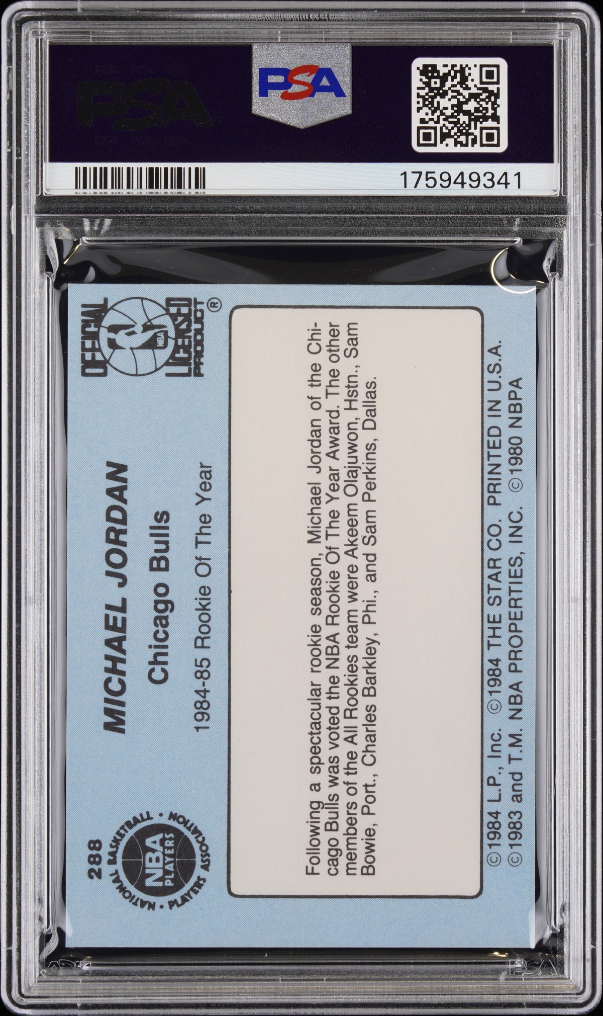 1984 Star Michael Jordan #288 PSA 6