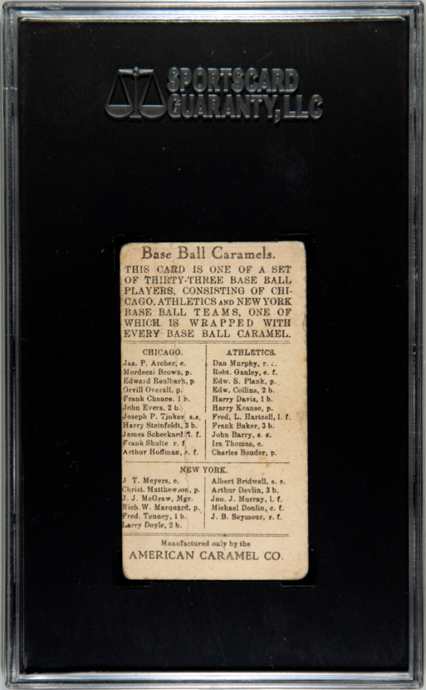 1909 American Caramel Co. (E91B) Frank Baker SGC 1