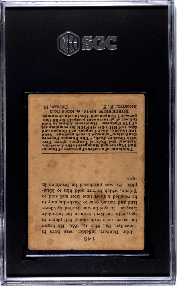 1915 Cracker Jack Jake Daubert #143 SGC 3.5