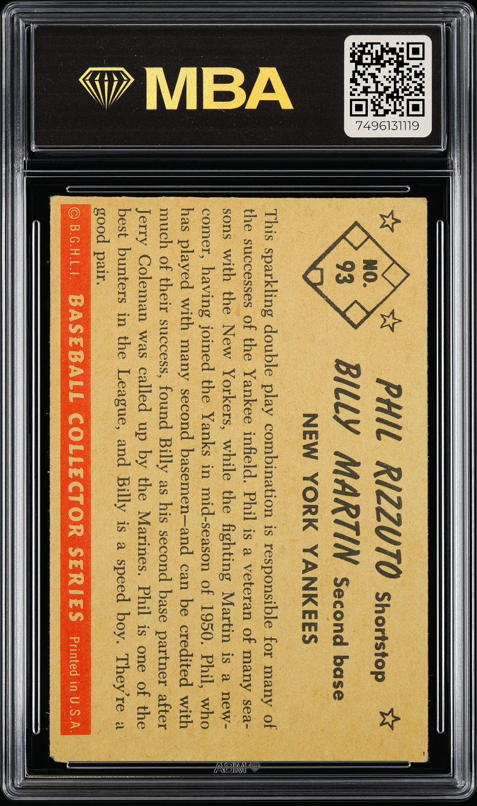 1953 Bowman Color Billy Martin/Phil Rizzuto #93 MBA 4