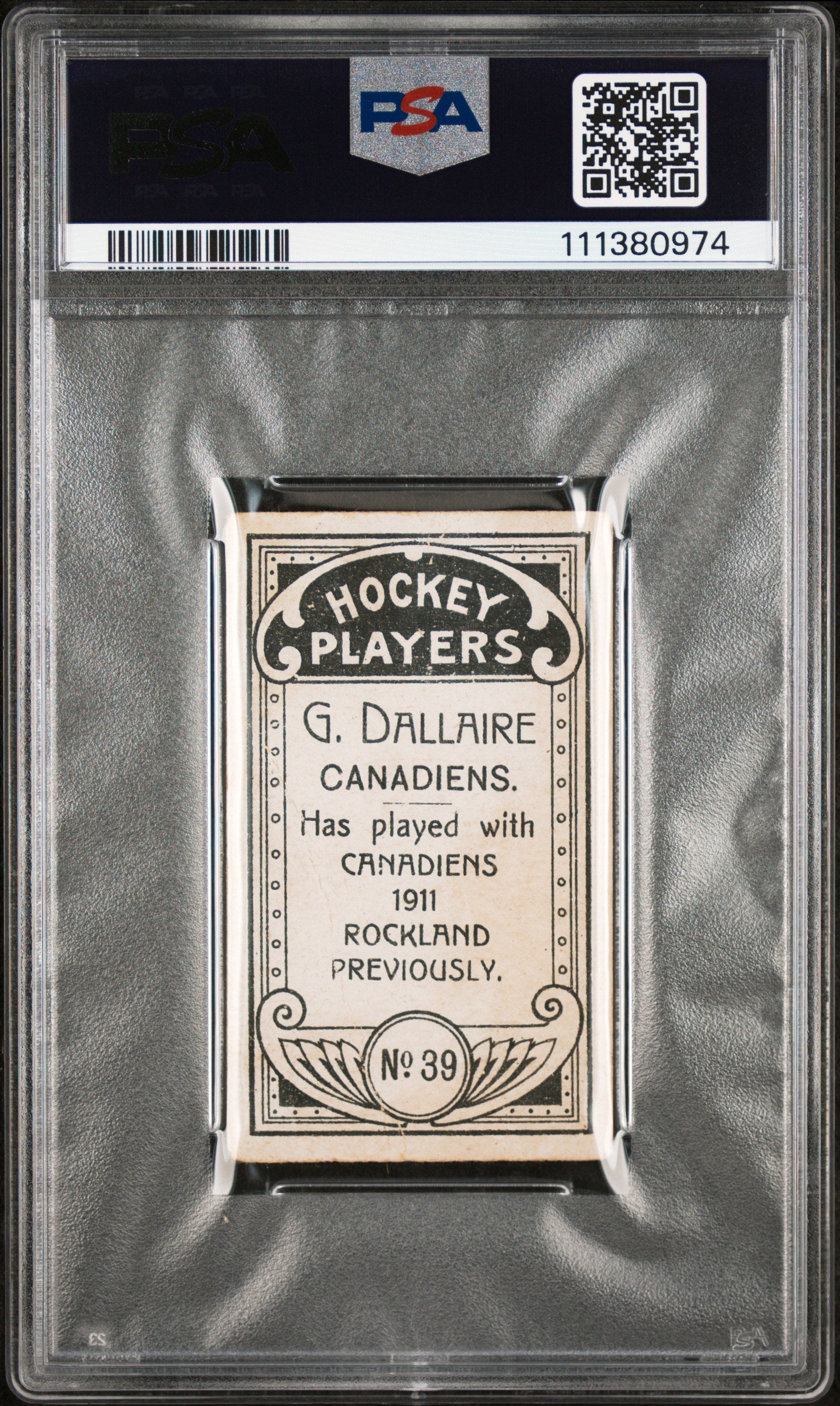 1911 C55 G. (Henri) Dallaire #39 PSA 2