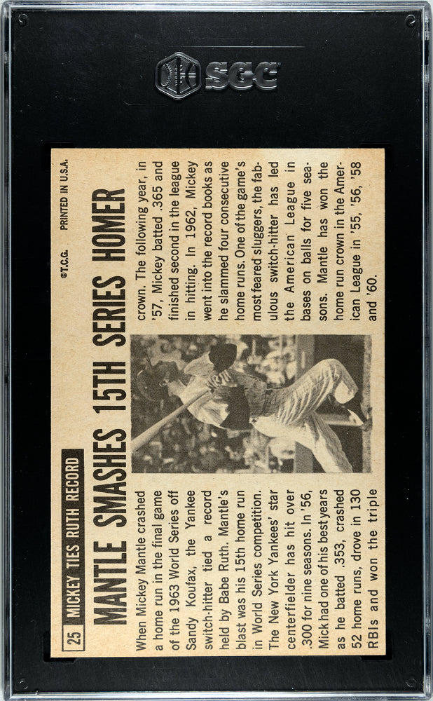 1964 Topps Giants Mickey Mantle #25 SGC 6