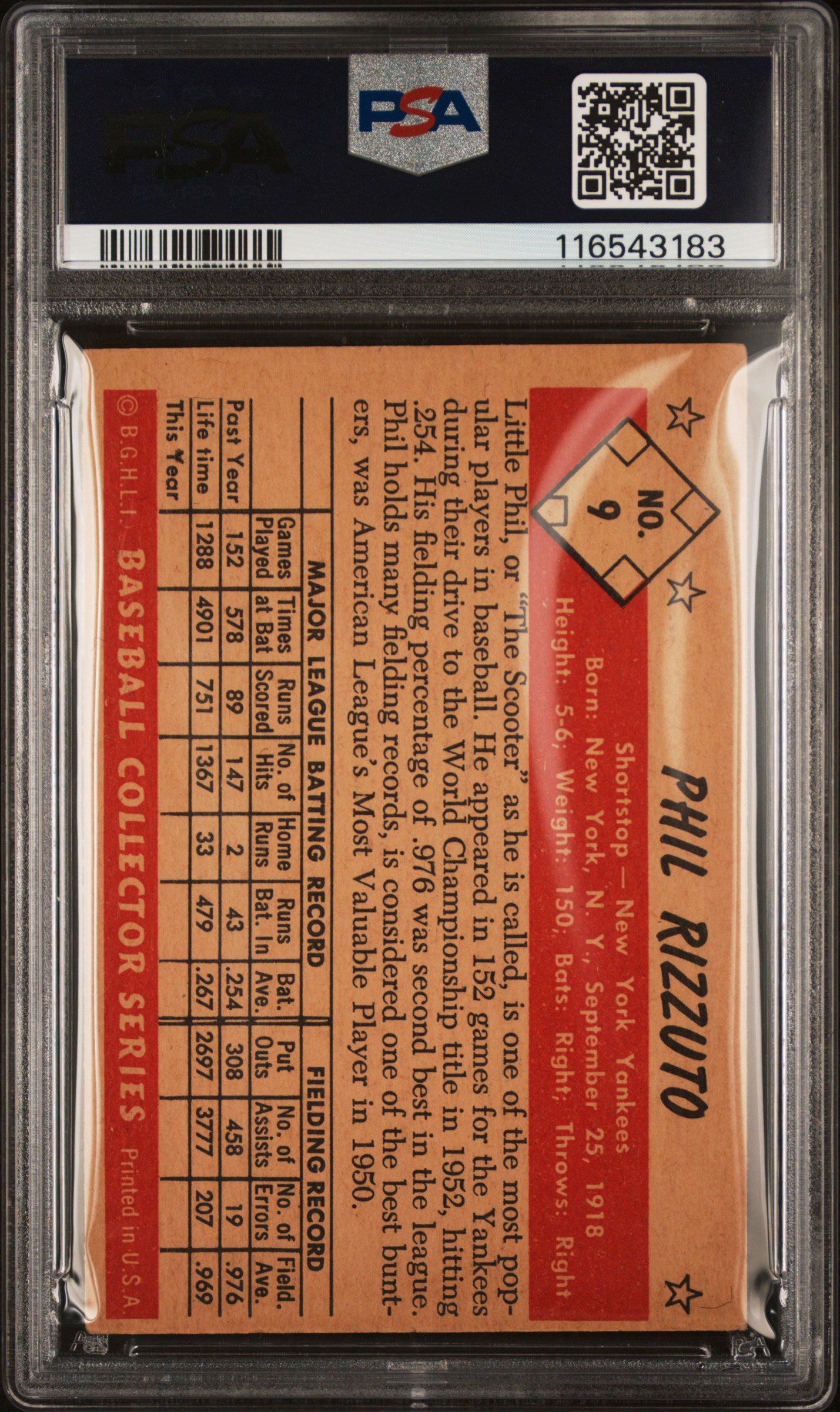 1953 Bowman Color Phil Rizzuto #9 PSA 4