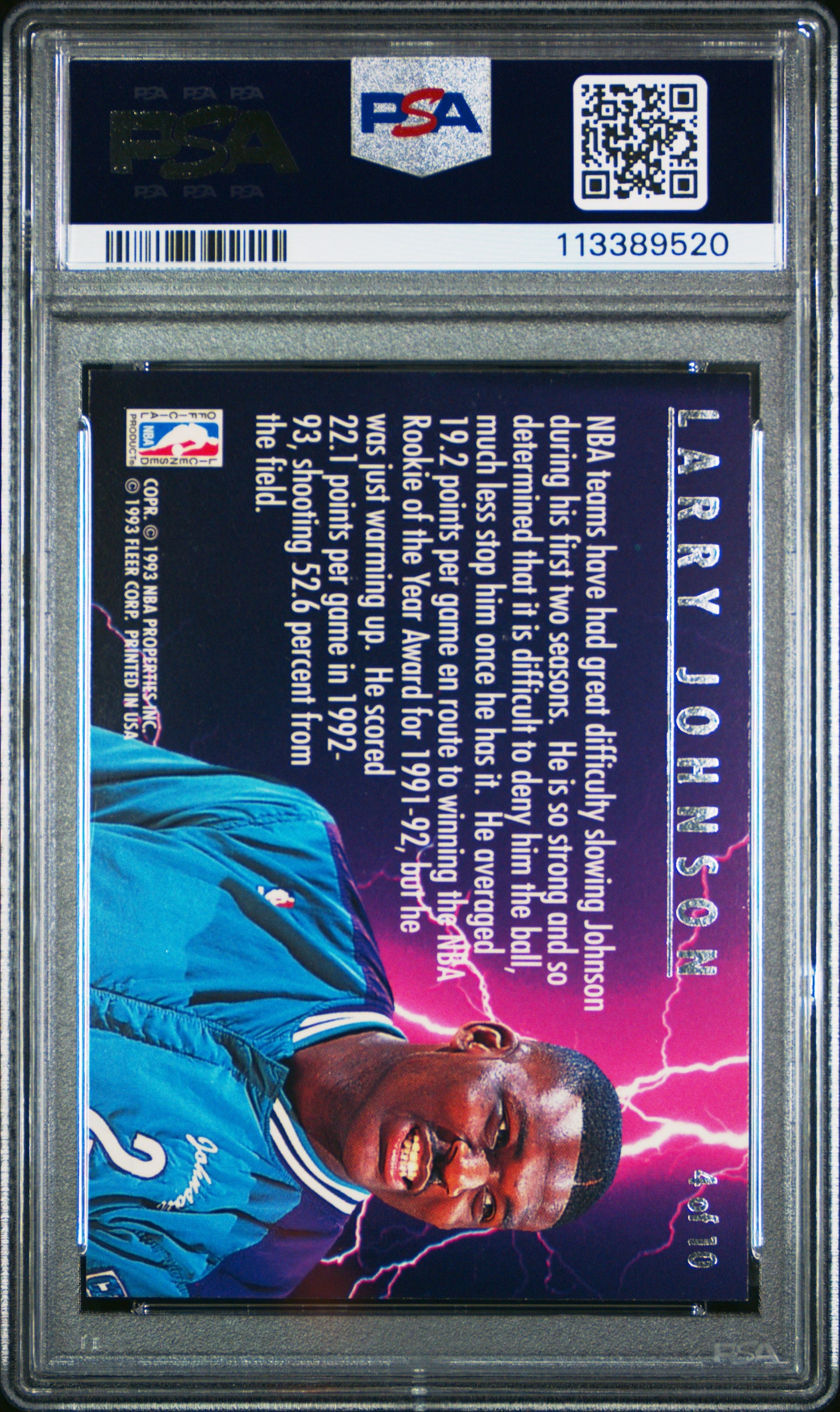 1993 Ultra Scoring Kings Larry Johnson #4 PSA 8
