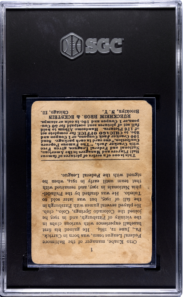 1915 Cracker Jack Otto Knabe #1 SGC 1.5