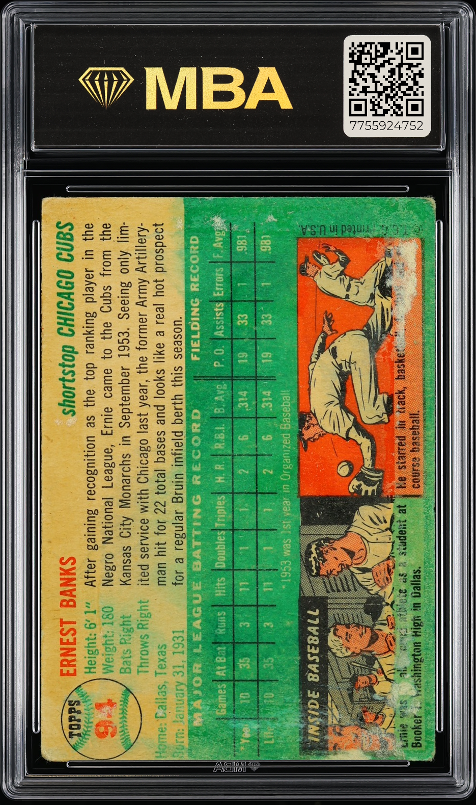 1954 Topps Ernie Banks #94 MBA 1