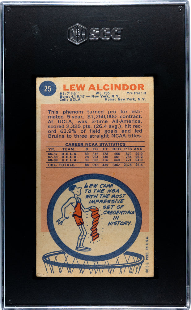 1969 Topps Lew Alcindor #25 SGC 2