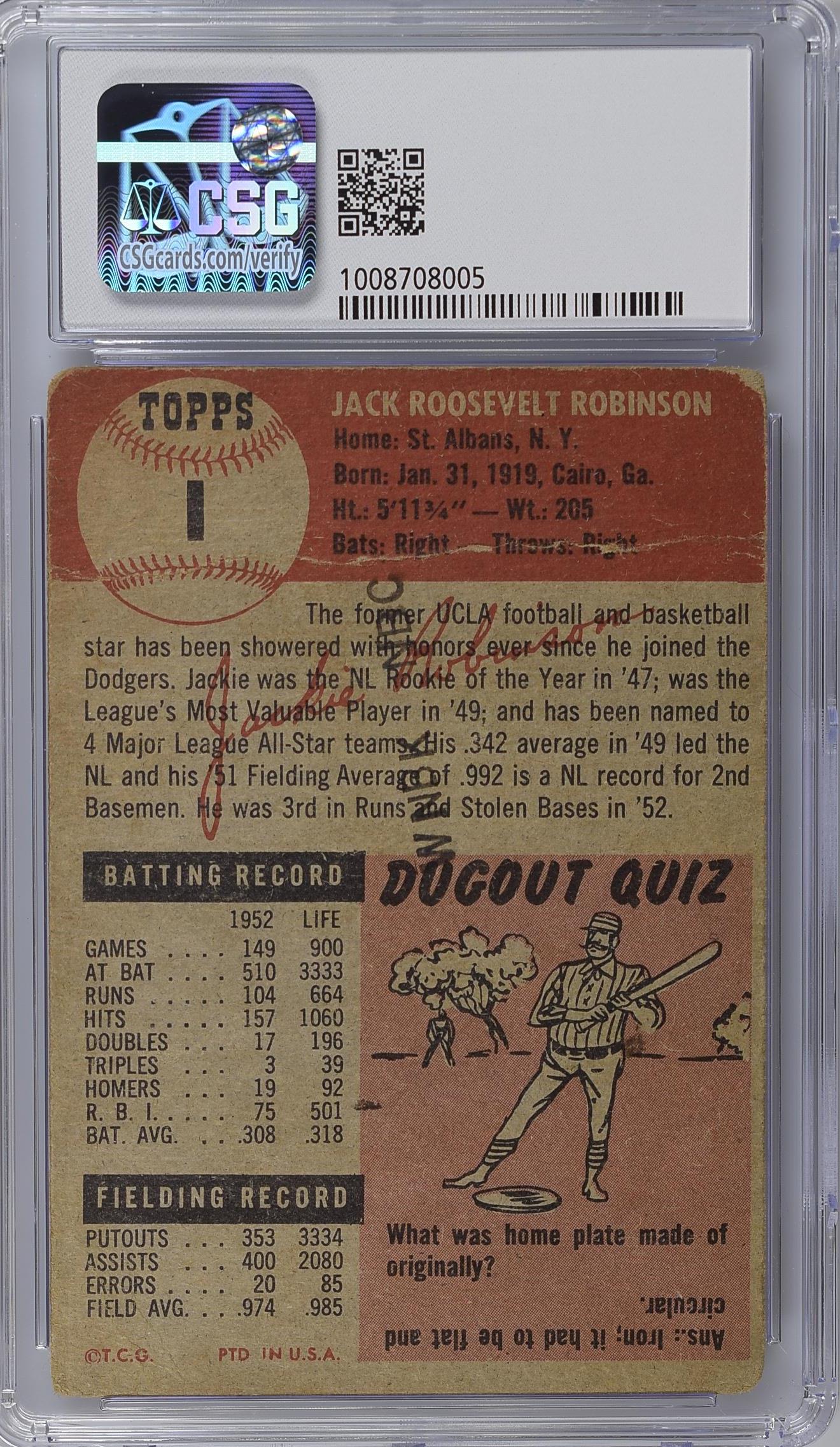 1952 Topps Orestes Minoso #195 CGC 2.5