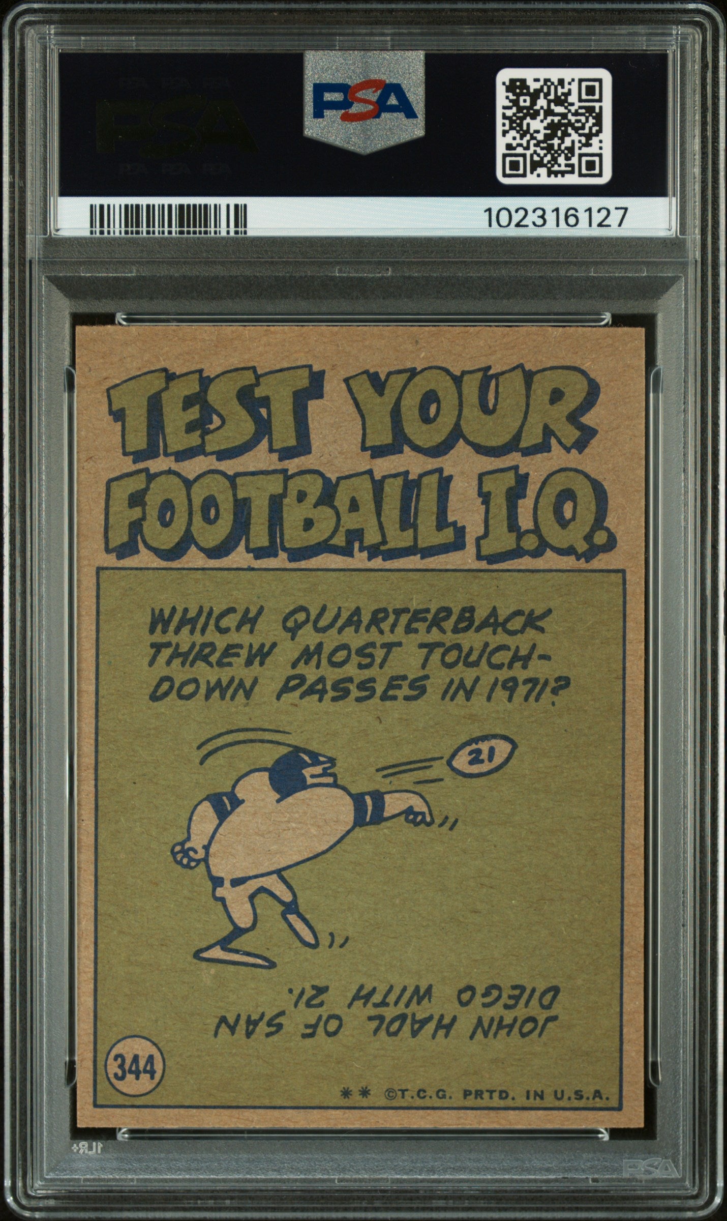 1972 Topps Jim Turner #344 In Action PSA 10